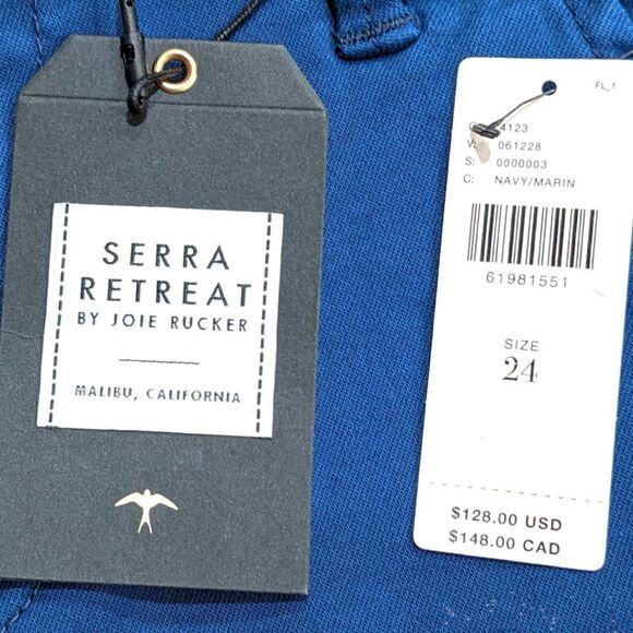 NWT Anthropologie Serra Retreat by Joie Rucker Women's Navy Pants Size 00/24 - Picture 3 of 8